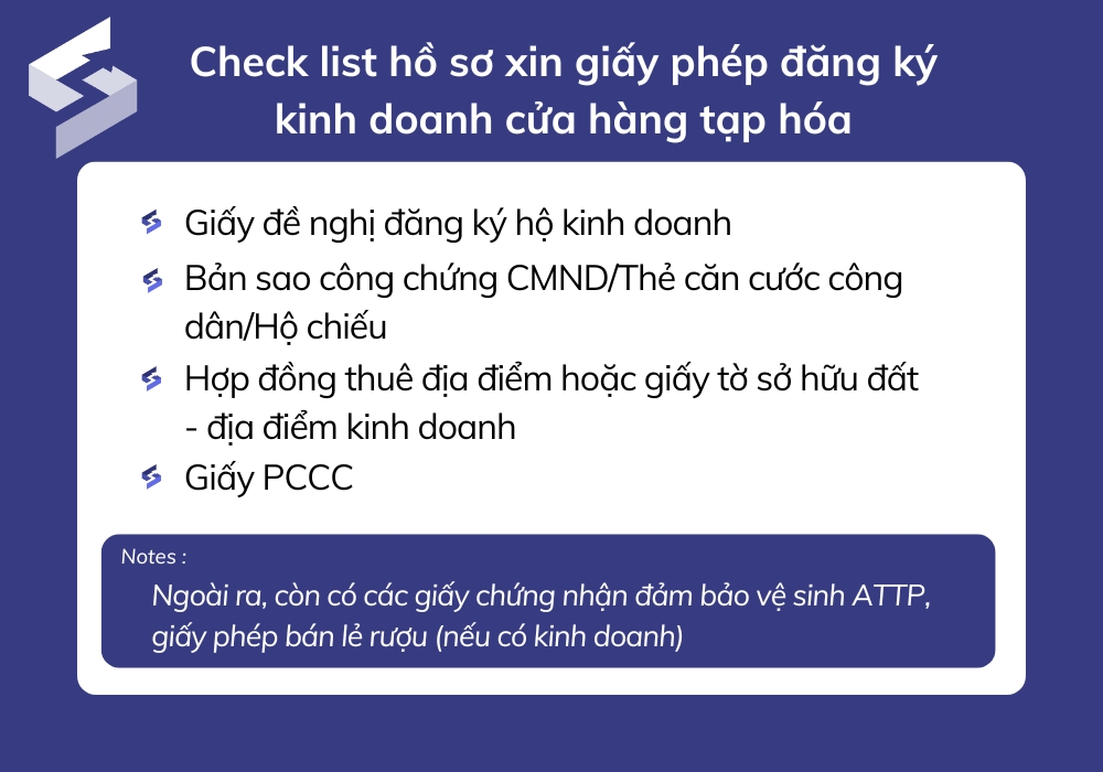 Mở tạp hóa cần những giấy tờ gì