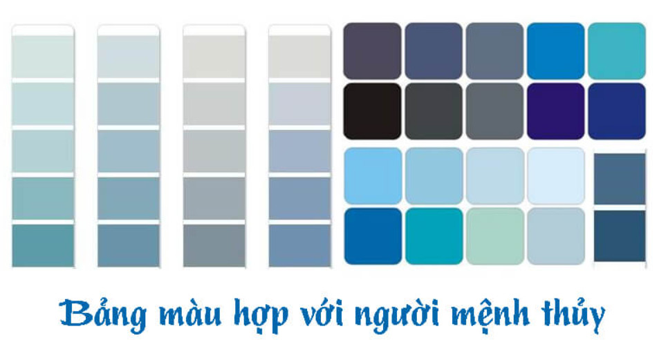 Bảng màu phong thủy phù hợp với người mệnh Thủy