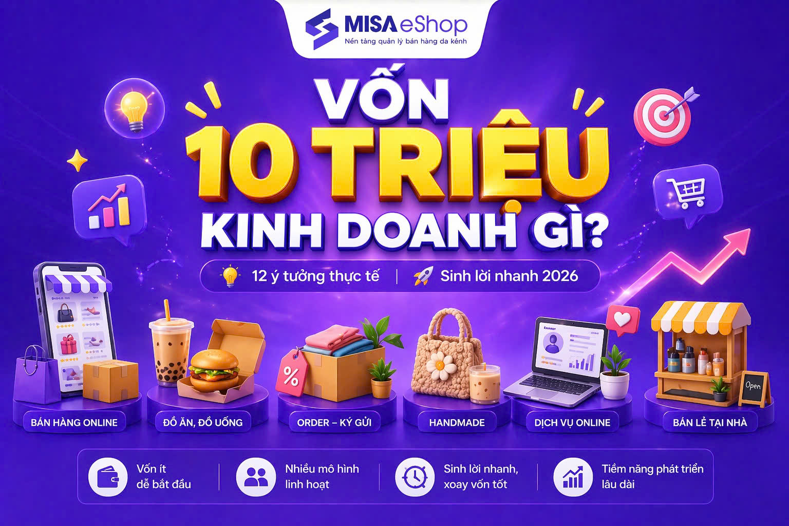 vốn 10 triệu kinh doanh gì