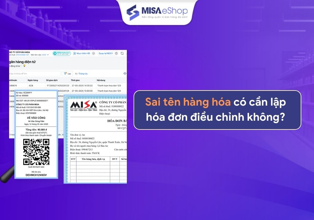sai tên hàng hóa có cần lập hóa đơn điều chỉnh không